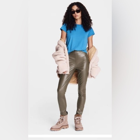 rag & bone Pants - RAG & BONE ARMY GREEN NINA FAUX LEATHER PANTS MEDIUM